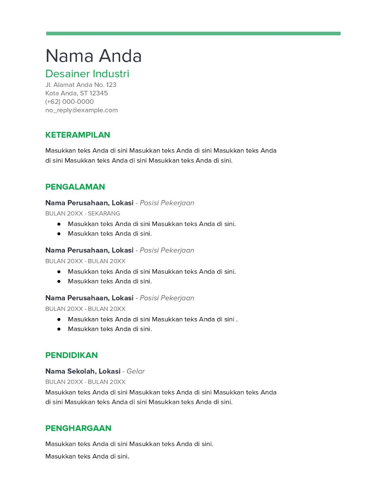 11 Template CV Gratis di Microsoft Word dan Canva serta 5 Tipsnya 2 11 Template CV Gratis di Microsoft Word dan Canva serta 5 Tipsnya | BanyakCara.biz.id